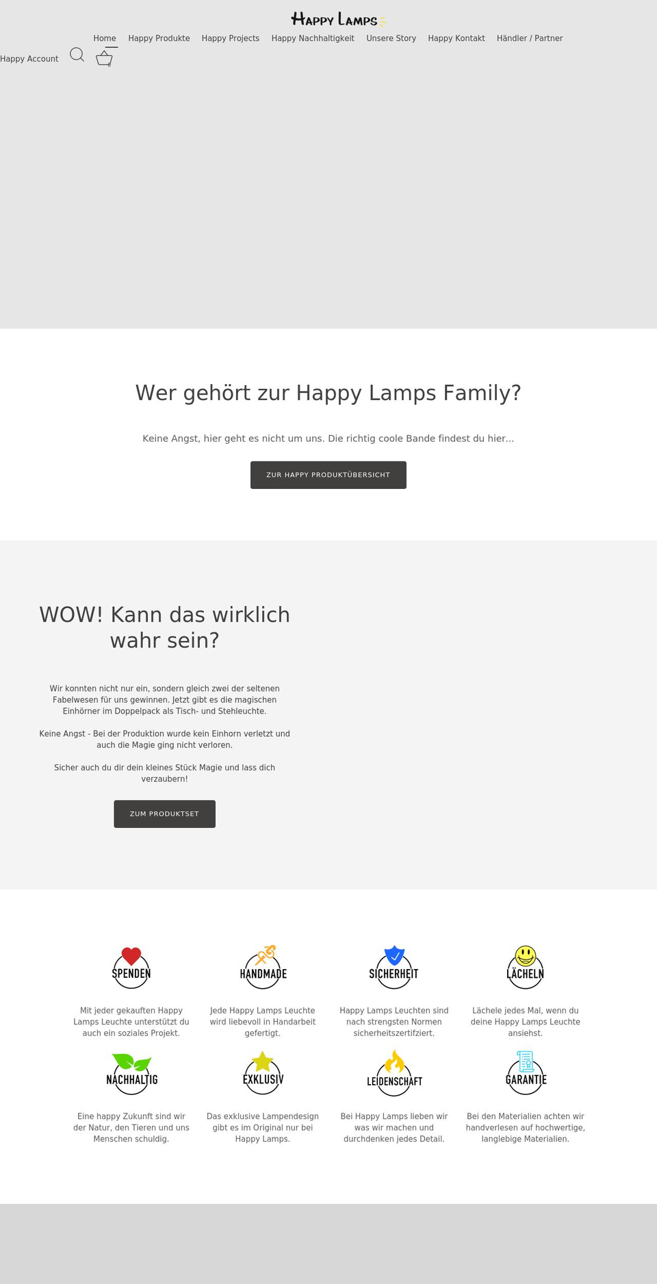 happylamps.com shopify website screenshot