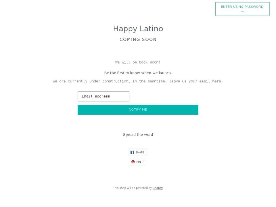 happylatino.com shopify website screenshot