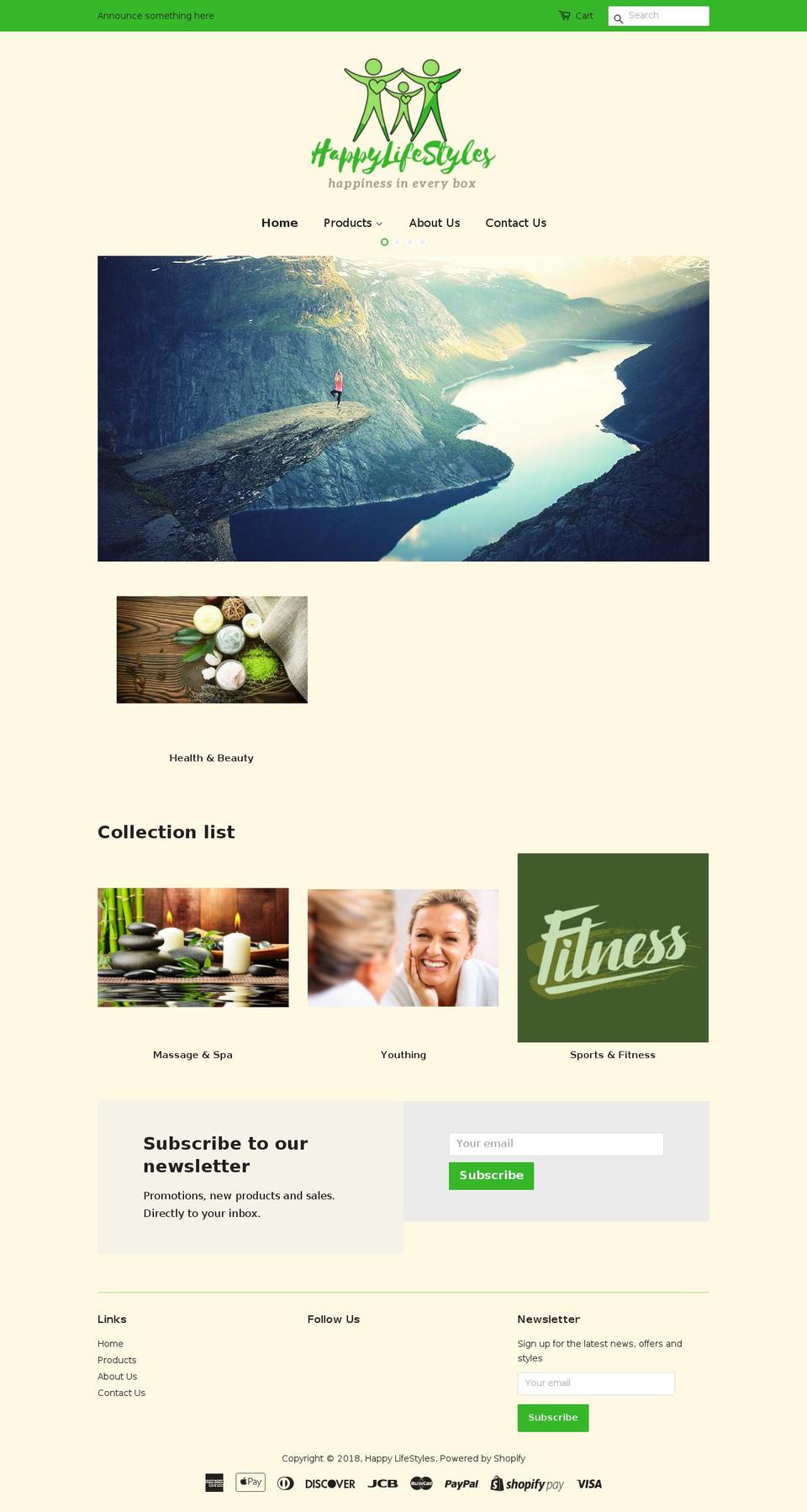happylifestyles.com — Shopify storefront screenshot