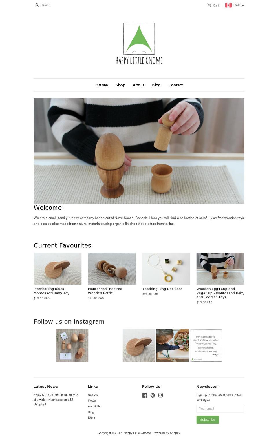 happylittlegnomes.com shopify website screenshot