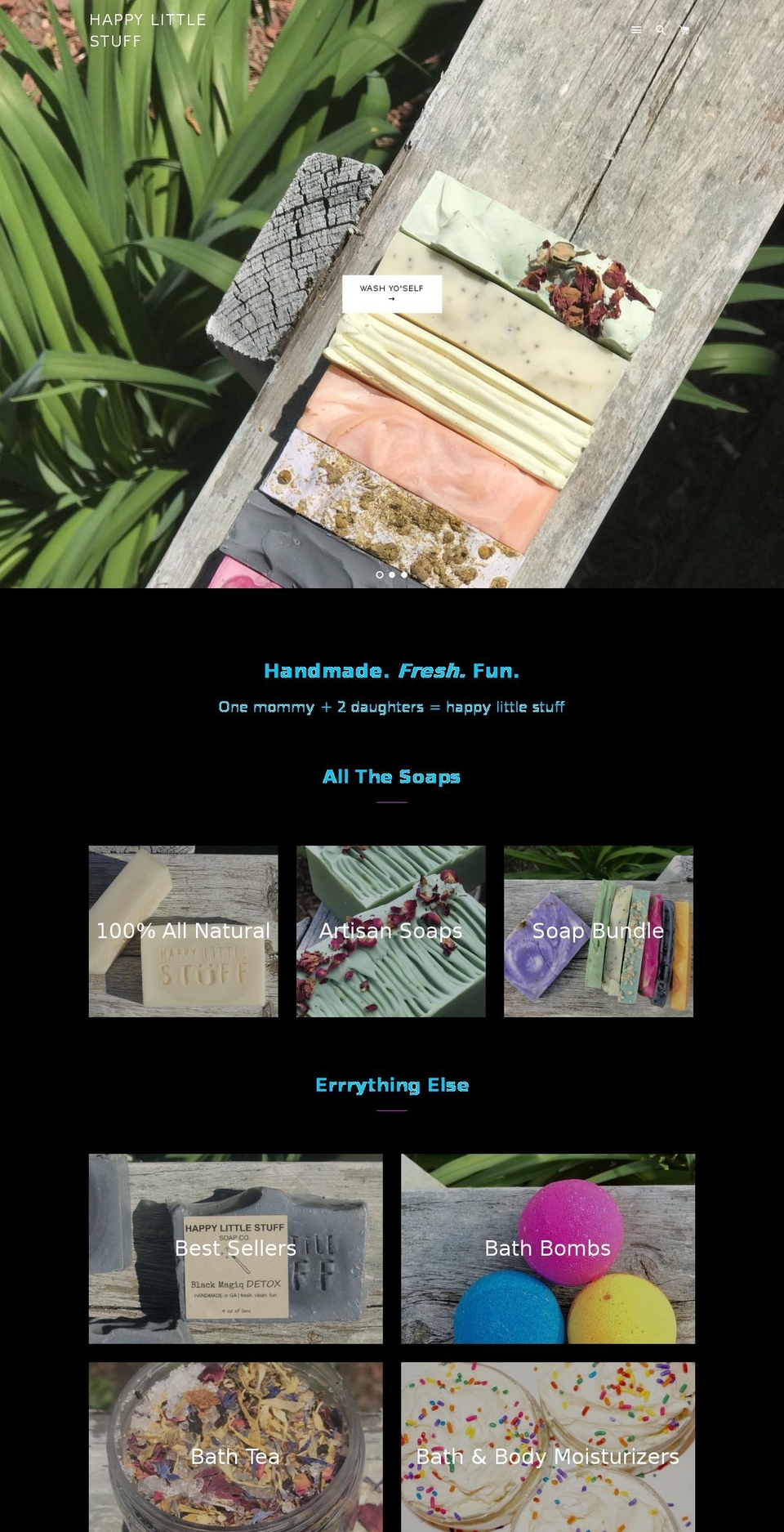 happylittlestuff.com — Shopify storefront screenshot
