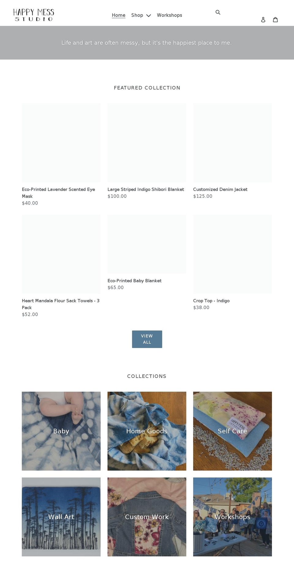 happymessstudio.com shopify website screenshot