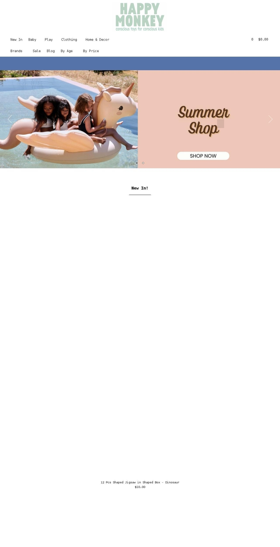 happymonkeyshop.com shopify website screenshot