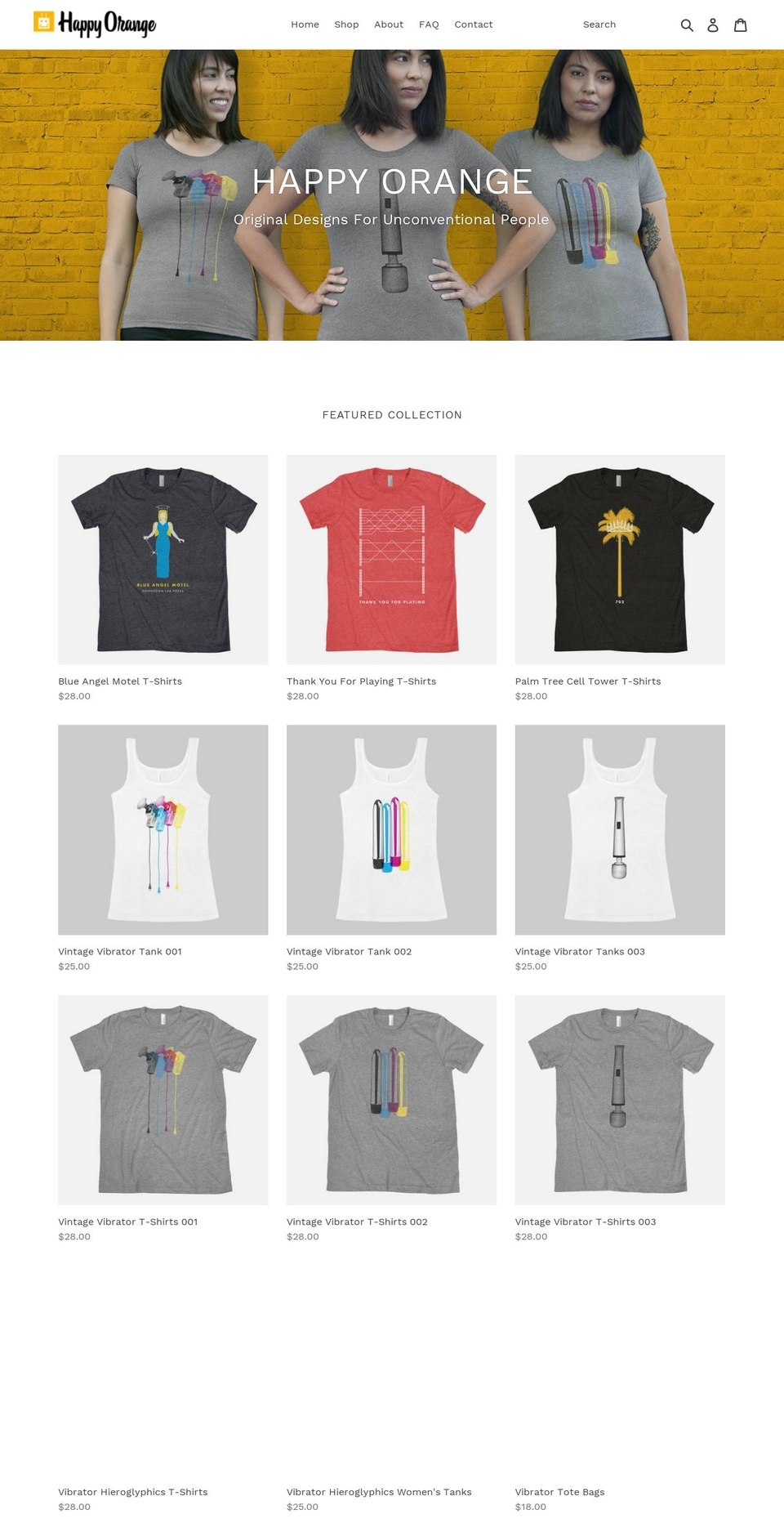 happyorangedesigns.com — Shopify storefront screenshot