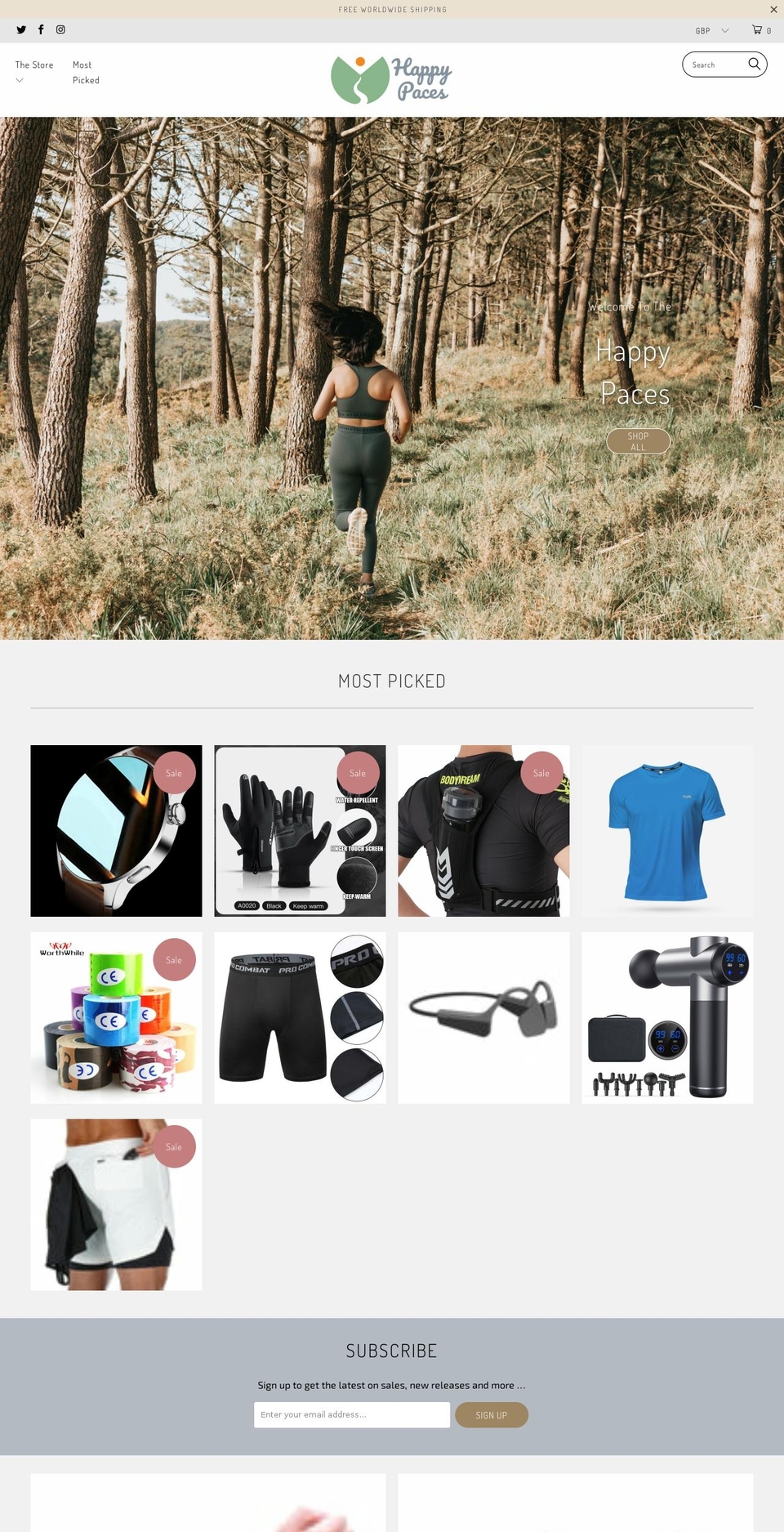 happypaces.com shopify website screenshot