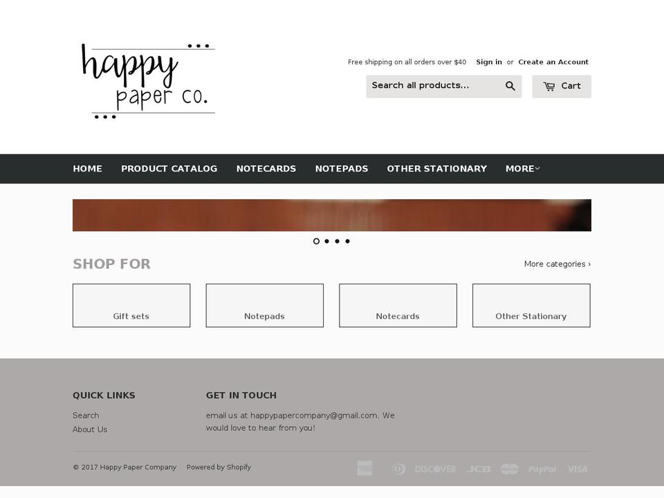happypaperco.com shopify website screenshot
