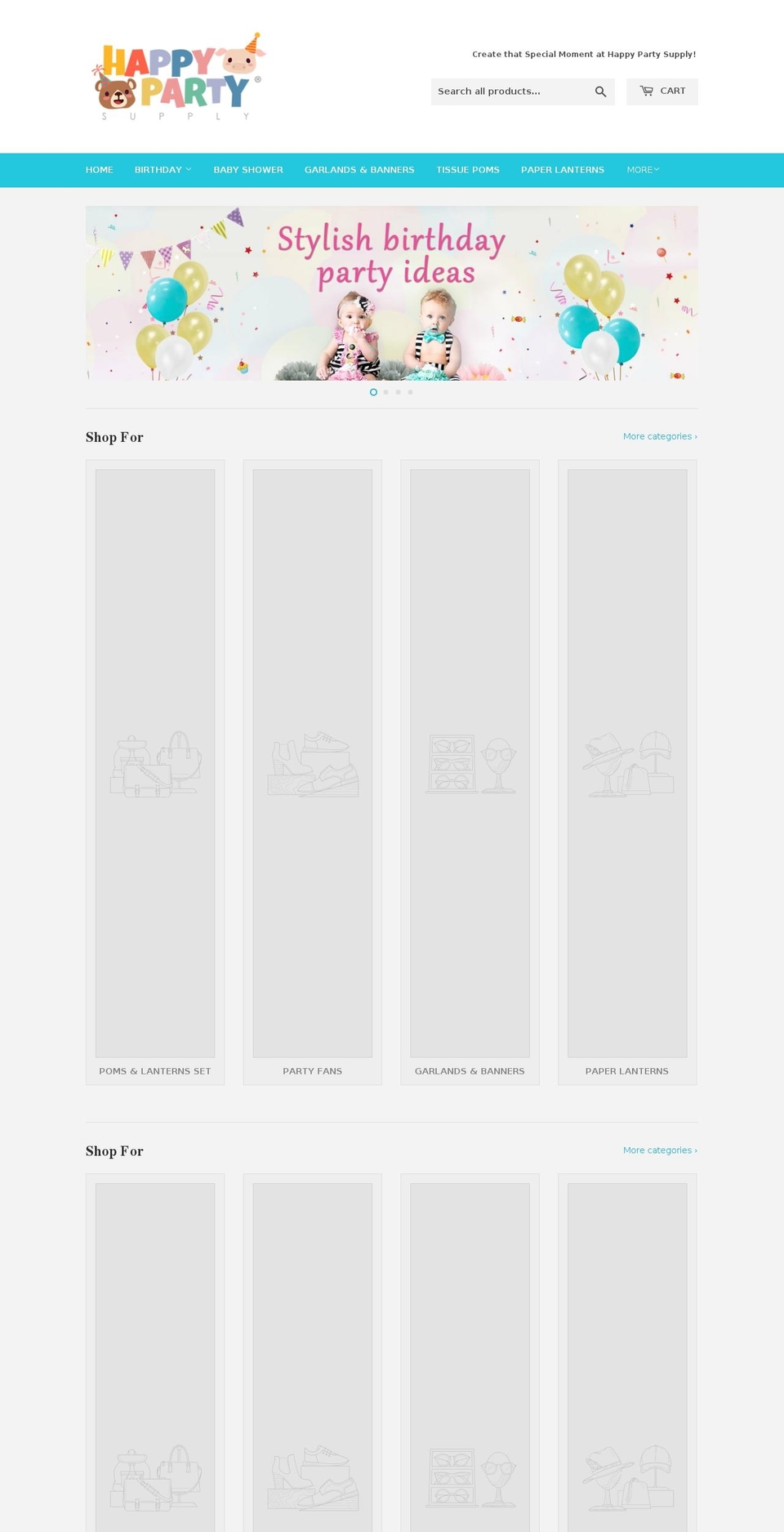 happypartysupply.com — Shopify storefront screenshot