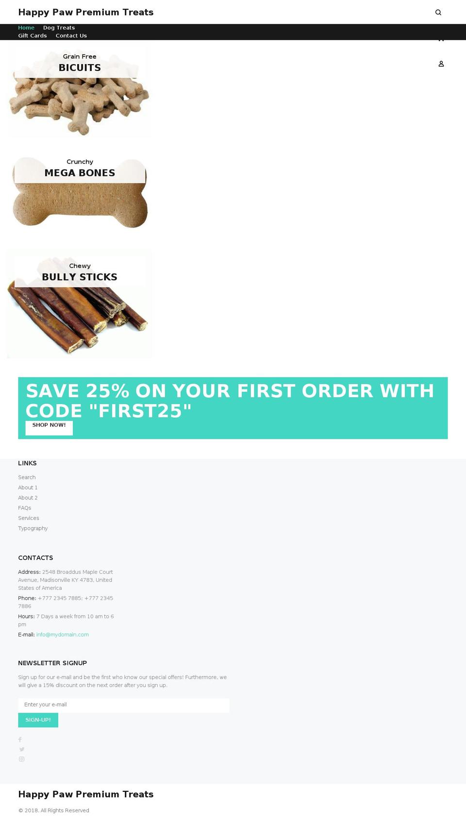 install-me-yourstore-v3-0-5 Shopify theme site example happypawtreats.com