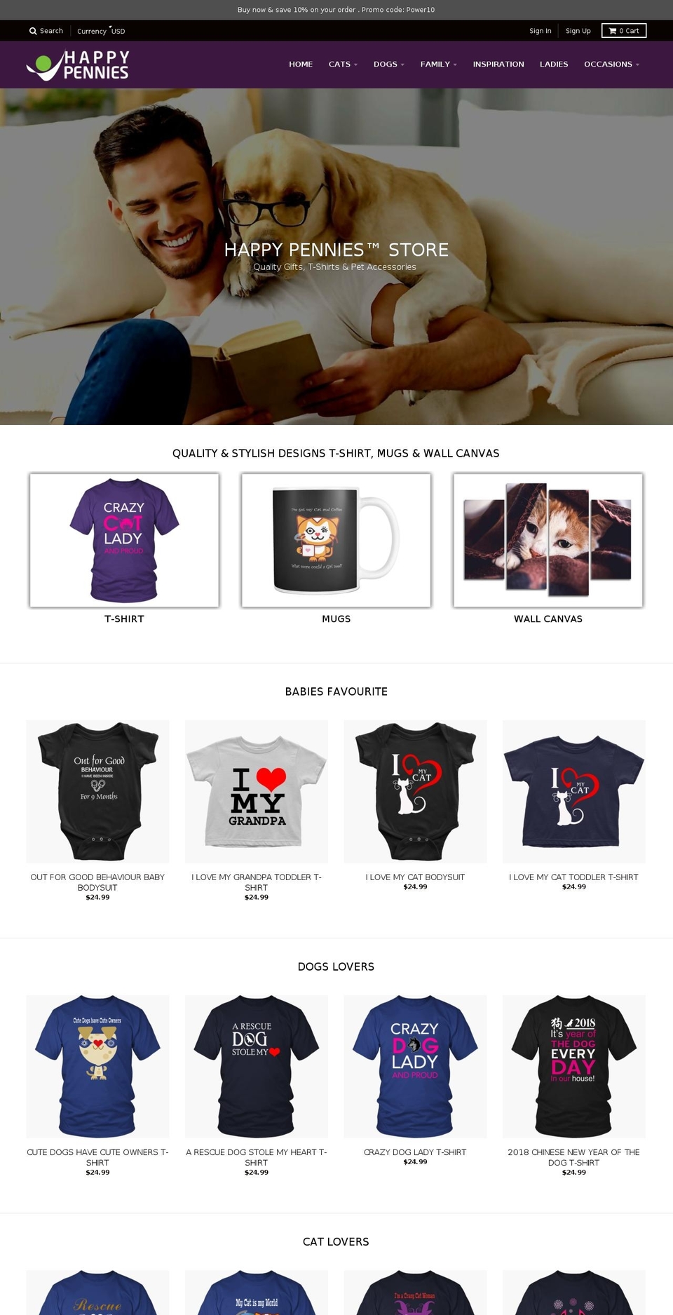 happypennies.com — Shopify storefront screenshot