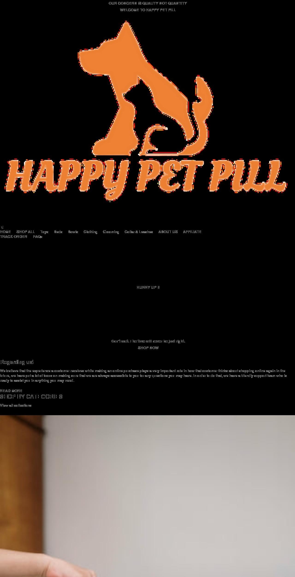 happypetpill.com shopify website screenshot