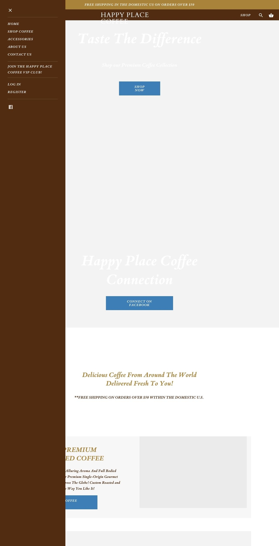 happyplacecoffee.com shopify website screenshot
