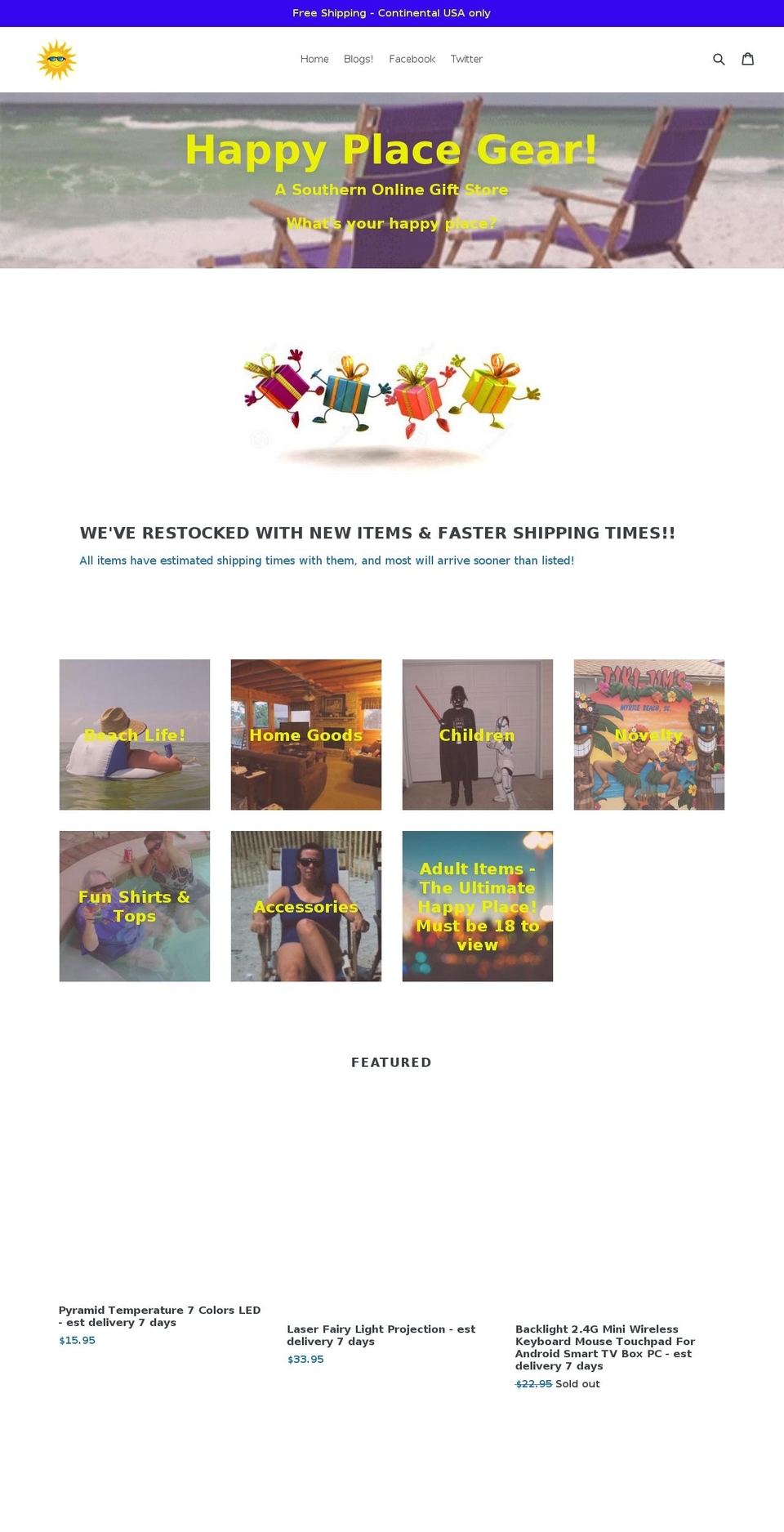happyplacegear.com — Shopify storefront screenshot