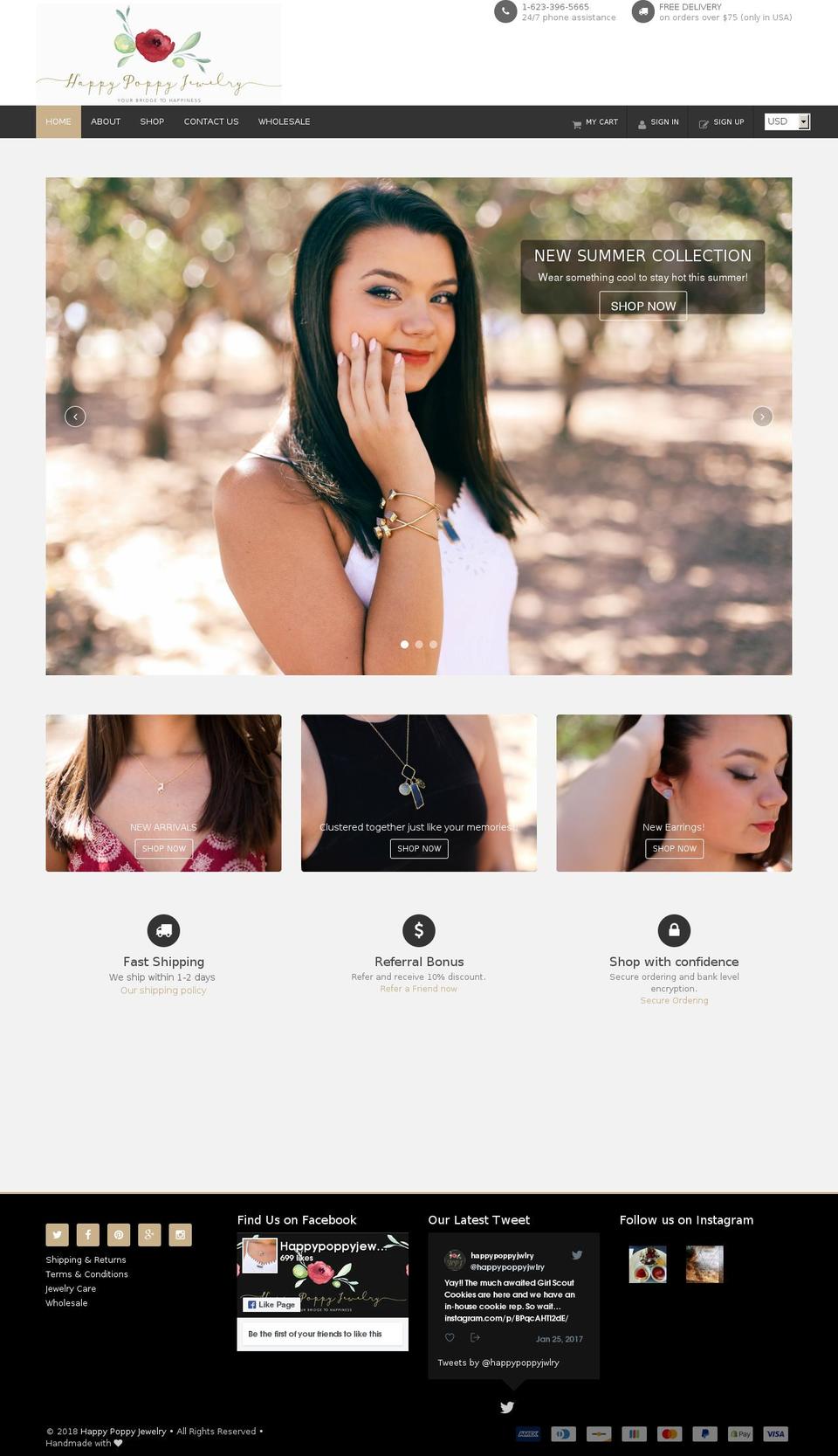 Couponia Shopify theme site example happypoppyjewelry.com