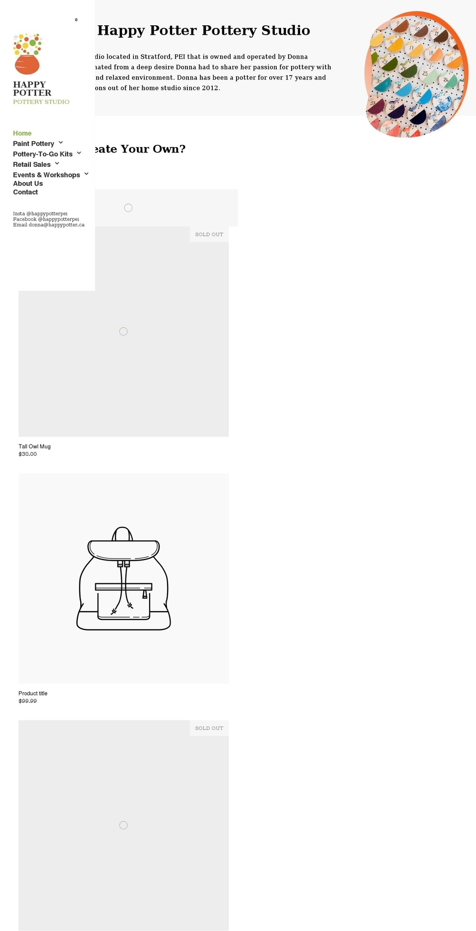 happypotter.ca shopify website screenshot