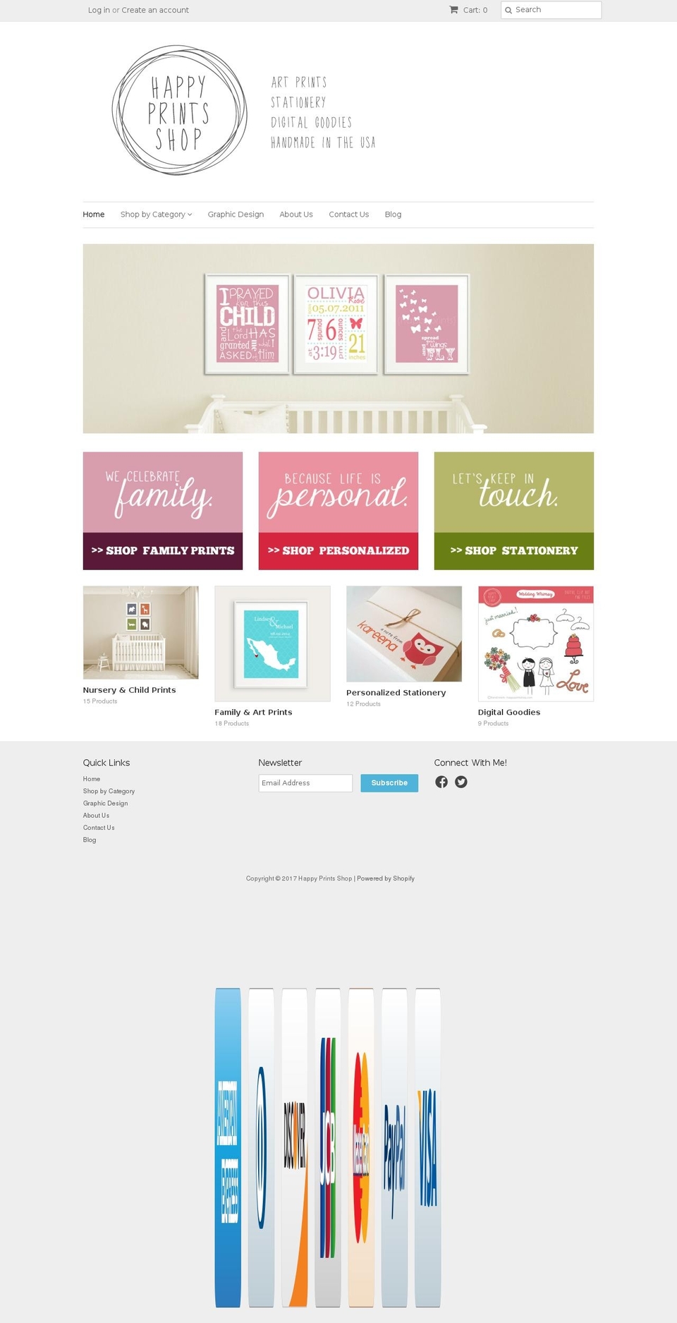 happyprintsshop.com shopify website screenshot