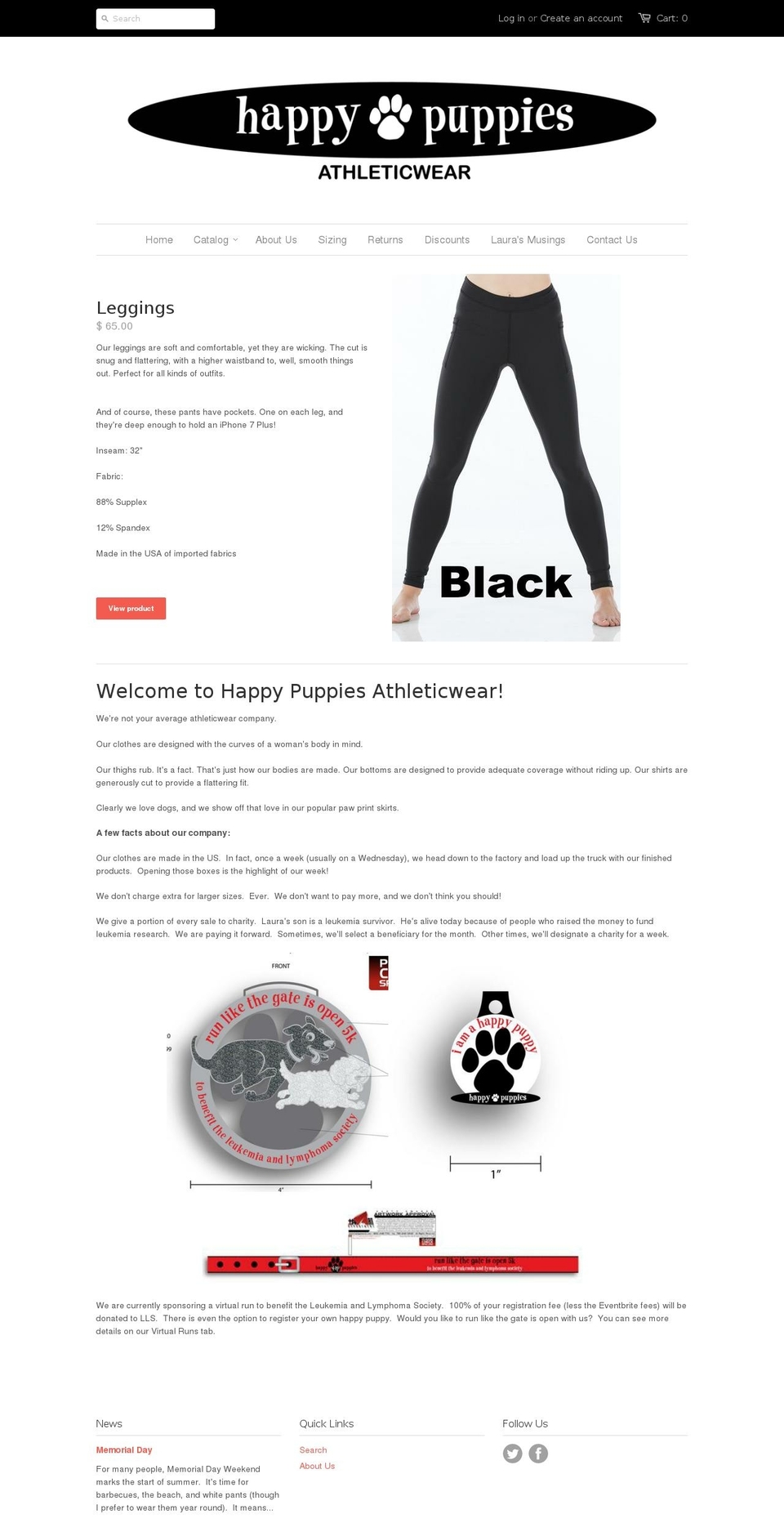 happypuppiesathleticwear.com shopify website screenshot