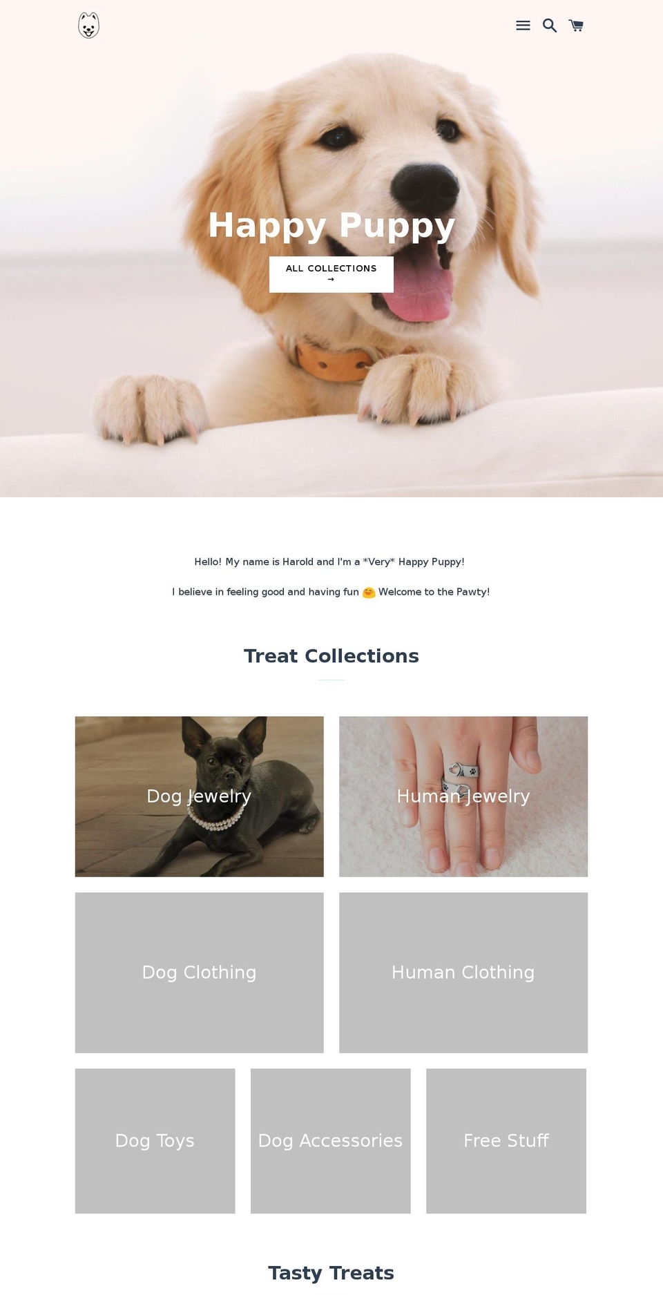 happypuppy.co shopify website screenshot