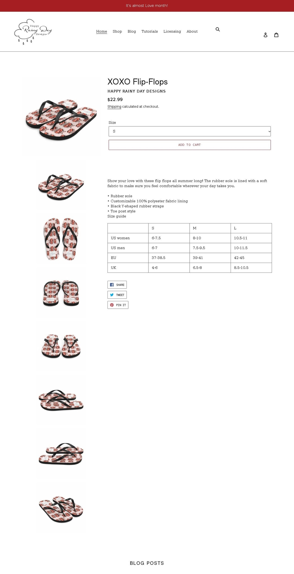 happyrainydaydesigns.com shopify website screenshot