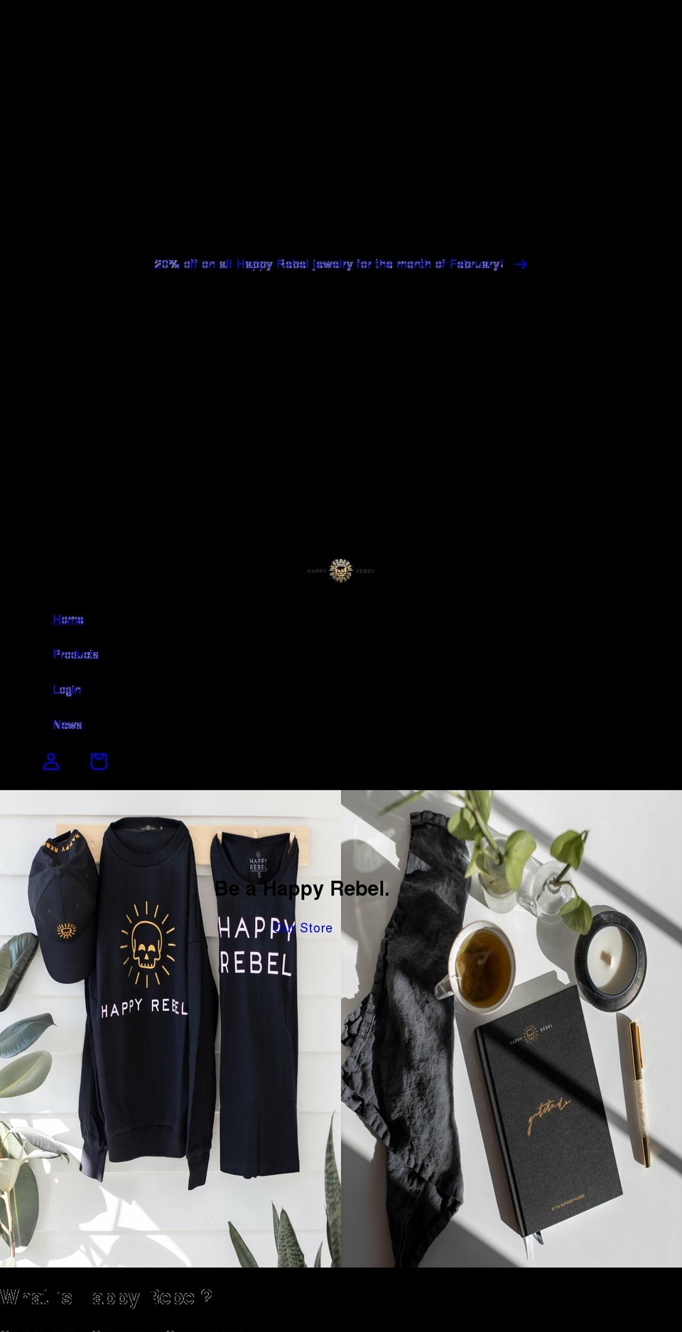 happyrebel.com shopify website screenshot