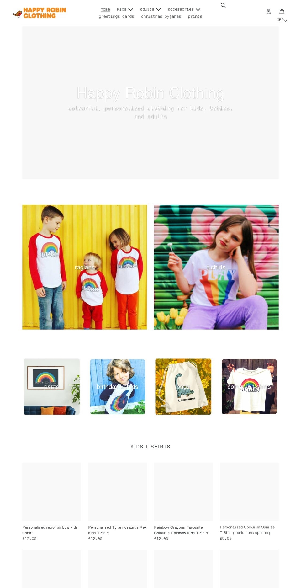 happyrobinclothing.com shopify website screenshot