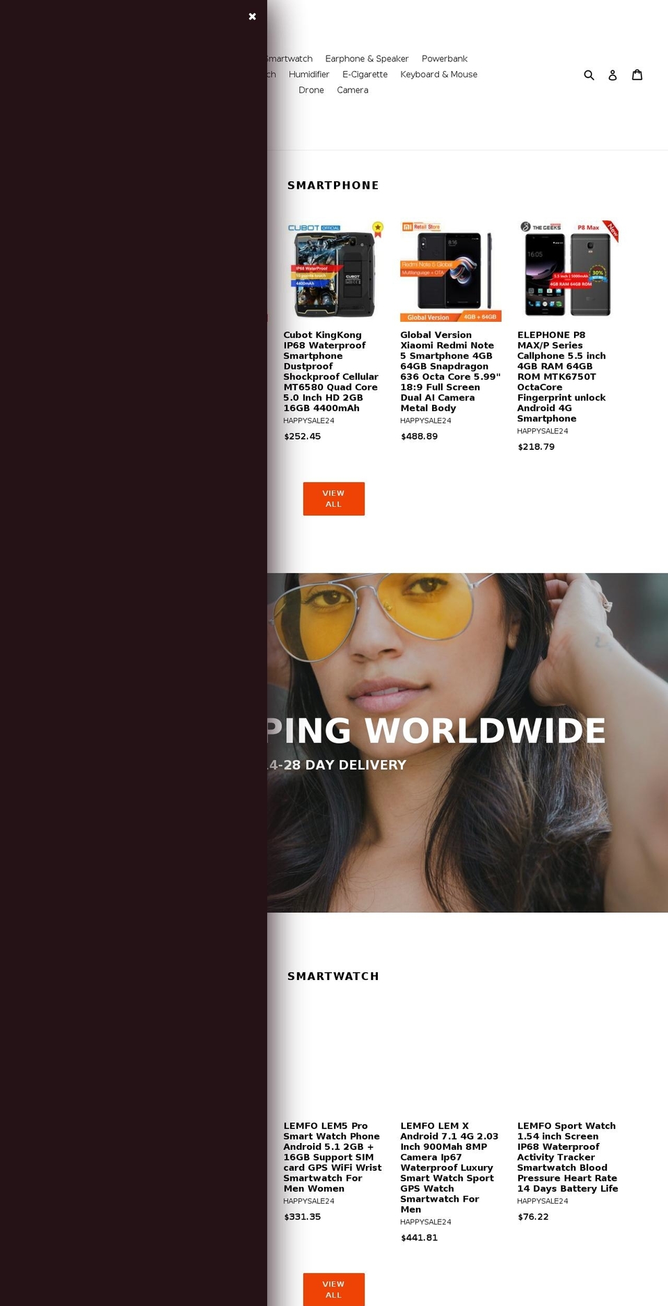 happysale24.com shopify website screenshot