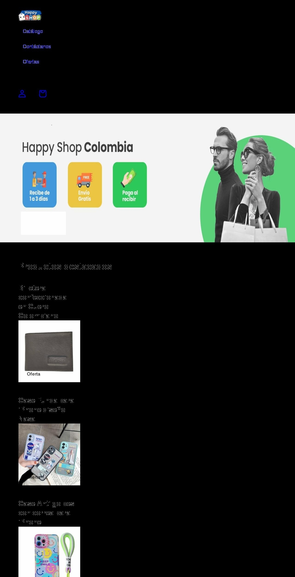 happyshopcolombia.xyz shopify website screenshot