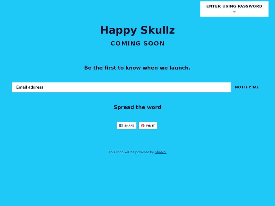 happyskullz.com — Shopify storefront screenshot