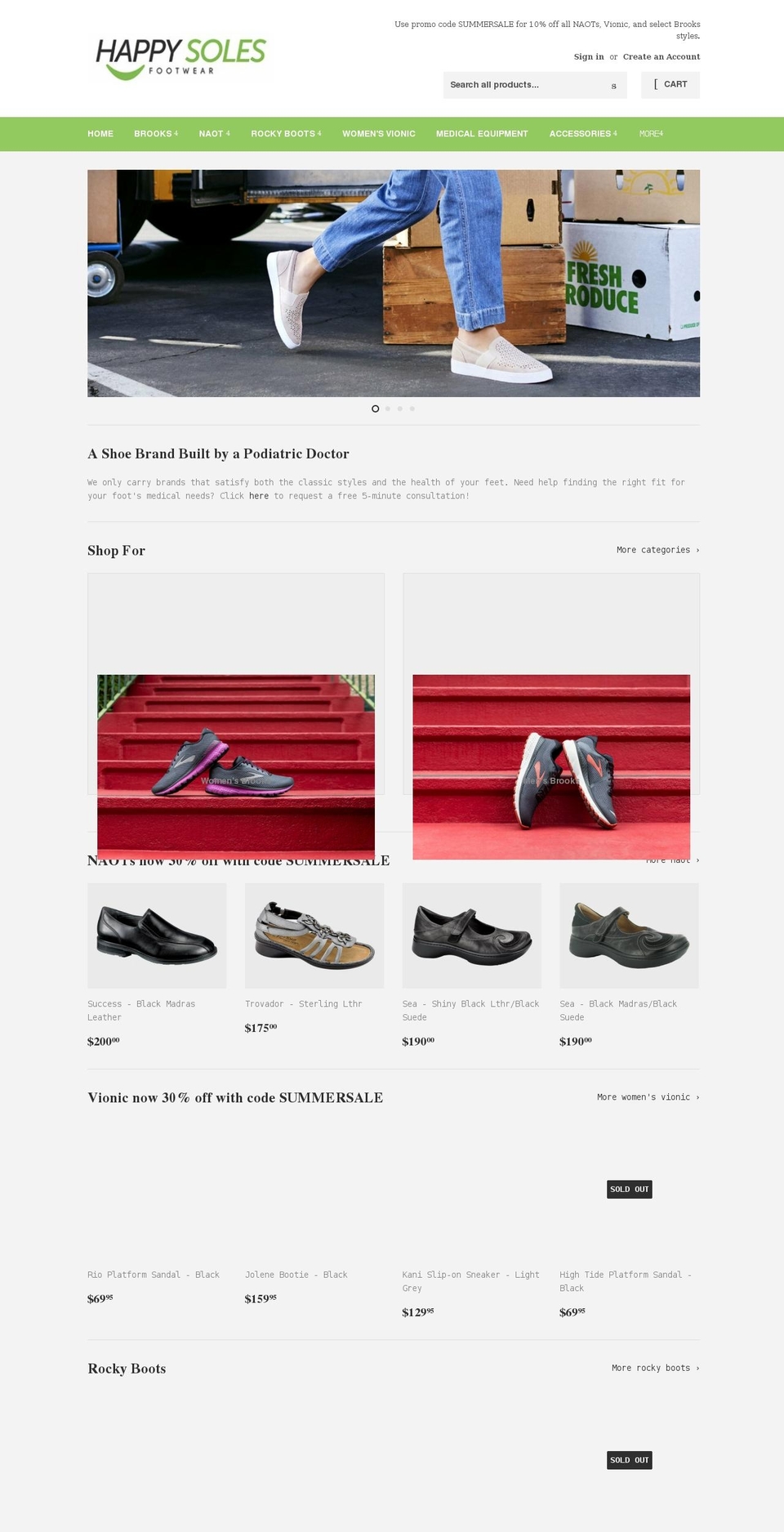 happysolesfootwear.com shopify website screenshot