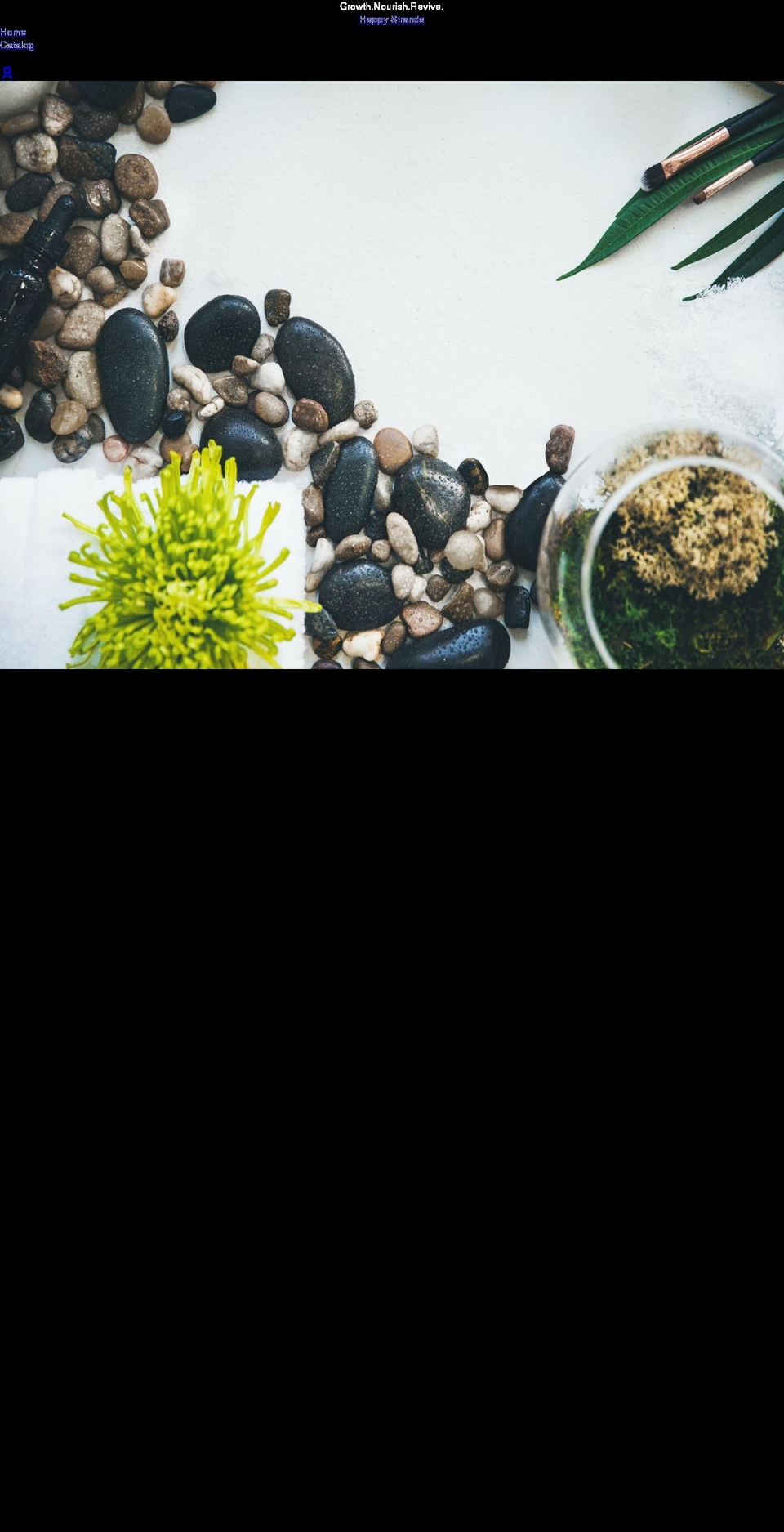 happystrandsherbalgrowth.com shopify website screenshot