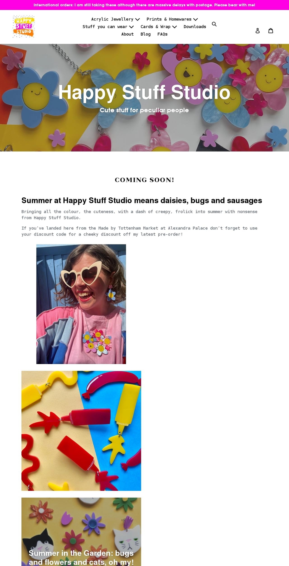 happystuffstudio.co.uk shopify website screenshot