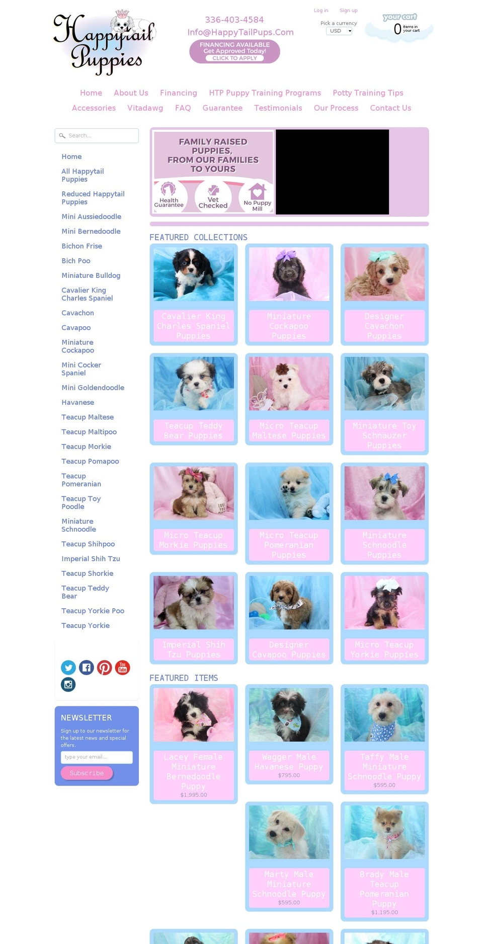 happytailpups.com — Shopify storefront screenshot