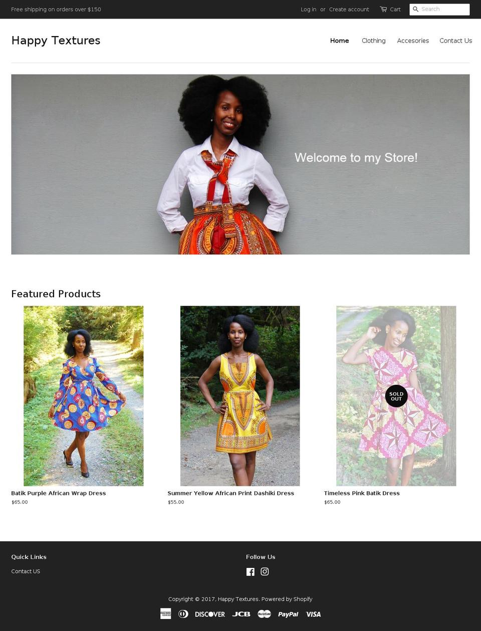 happytextures.com shopify website screenshot