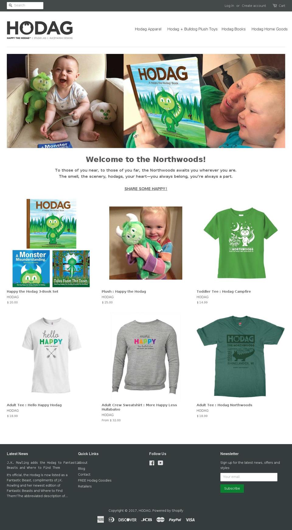 happythehodag.com shopify website screenshot