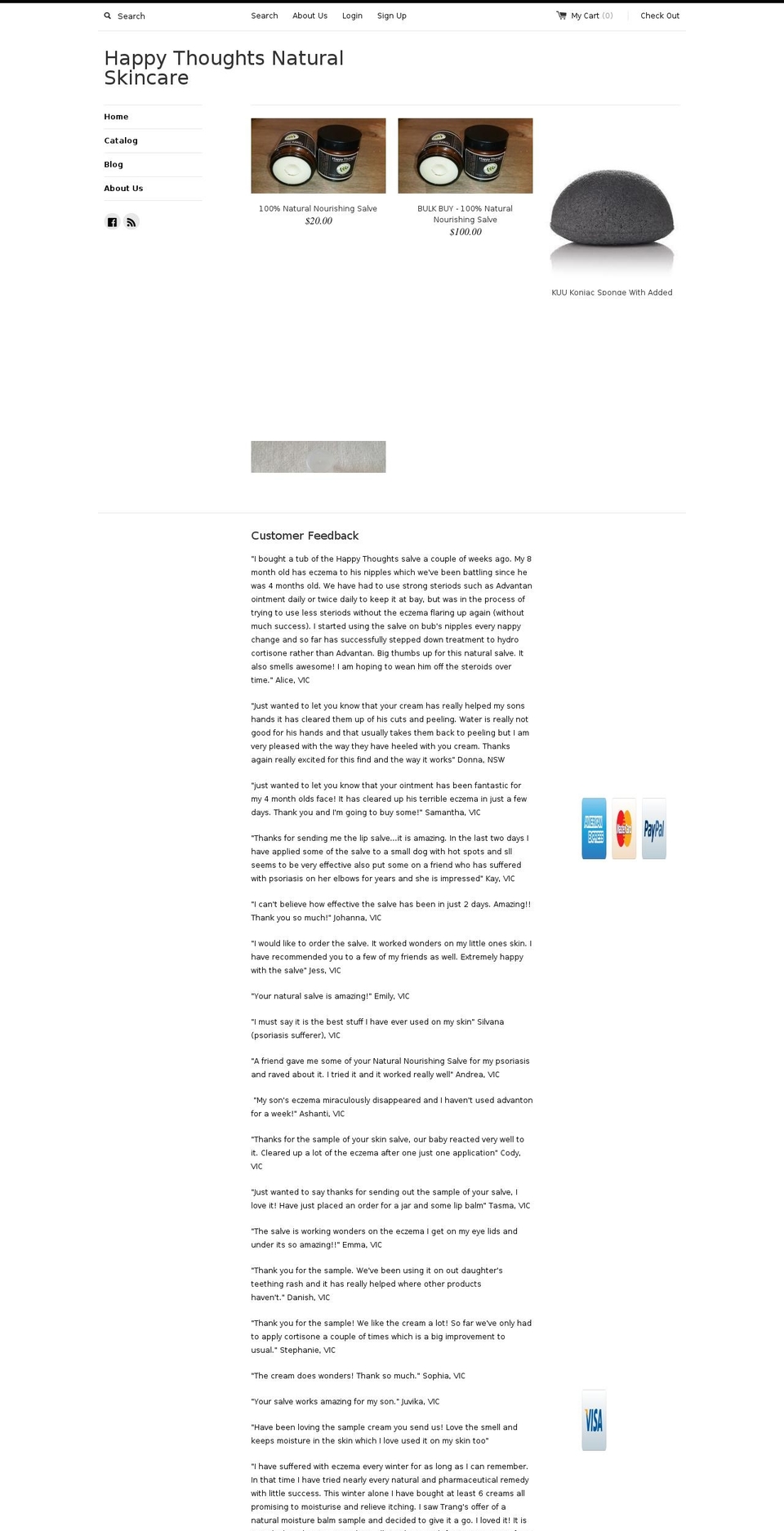 happythoughtsnatural.com shopify website screenshot