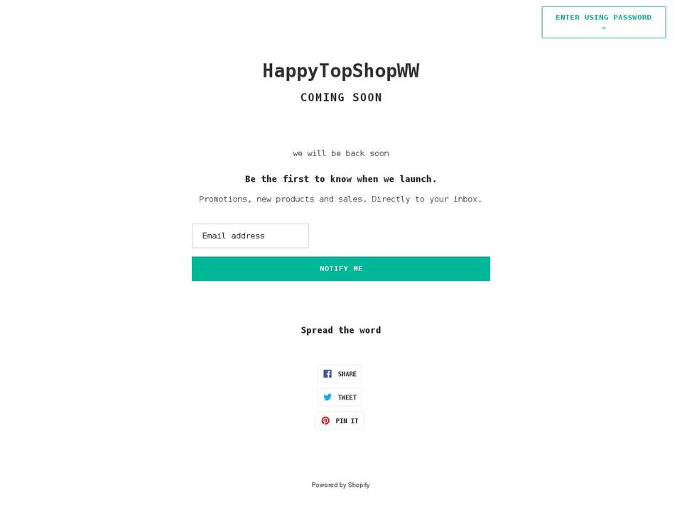 happytopshop.com — Shopify storefront screenshot