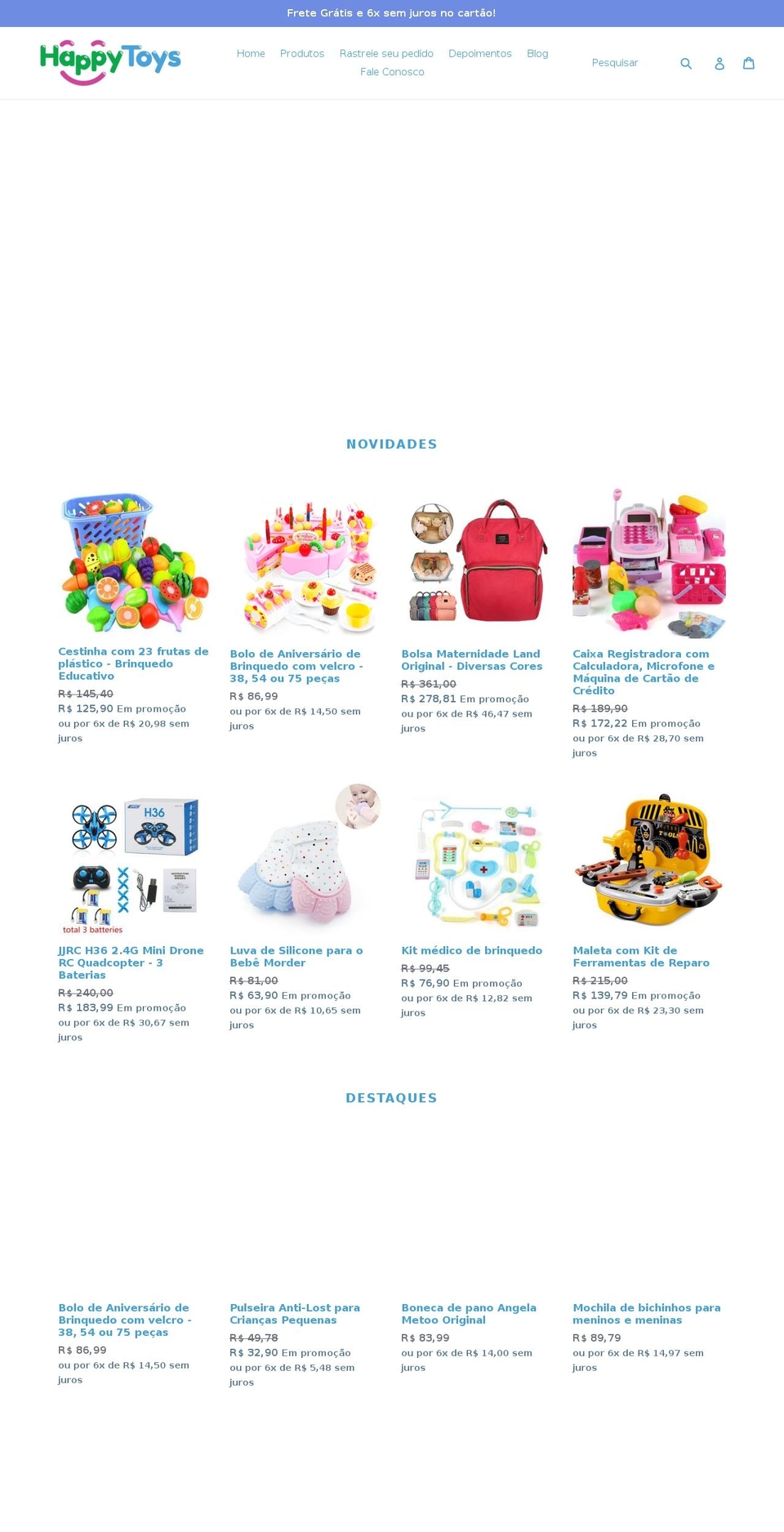 happytoys.com.br shopify website screenshot