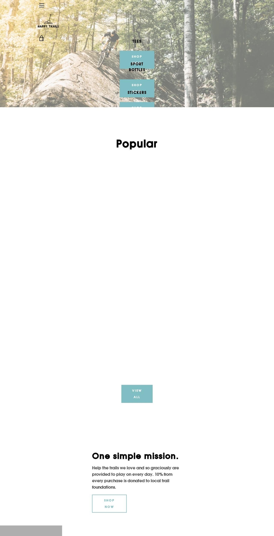 happytrailscompany.com — Shopify storefront screenshot