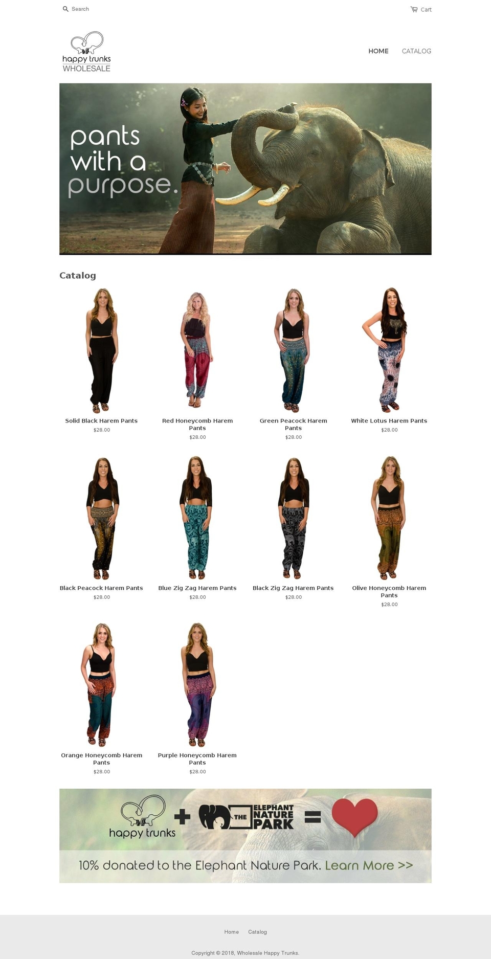 happytrunkswholesale.com — Shopify storefront screenshot