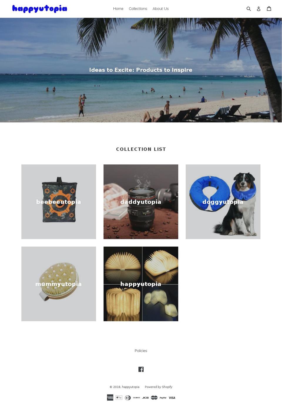 happyutopia.com — Shopify storefront screenshot