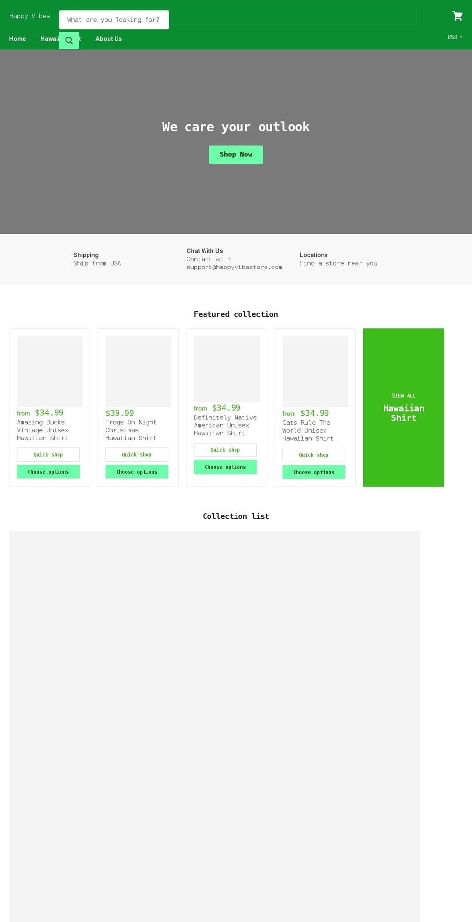 yourstore-v1-4-0 Shopify theme site example happyvibestore.com