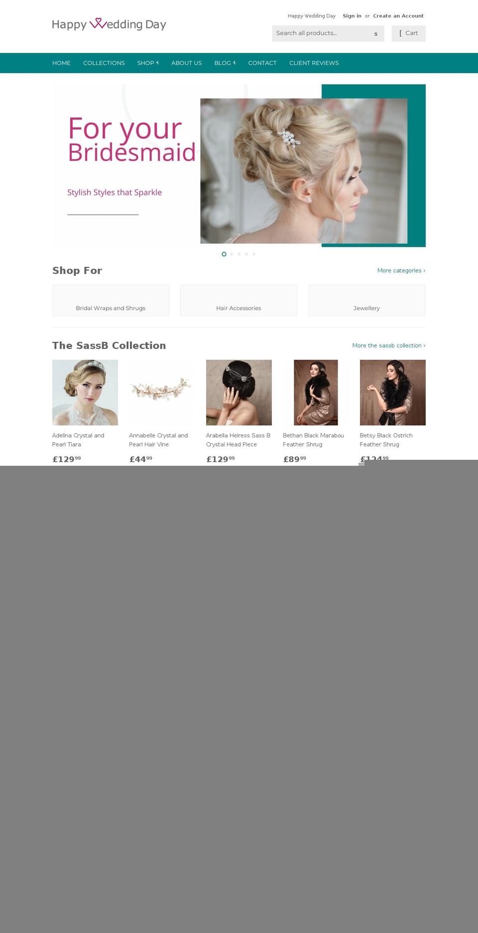 happyweddingday.co.uk shopify website screenshot