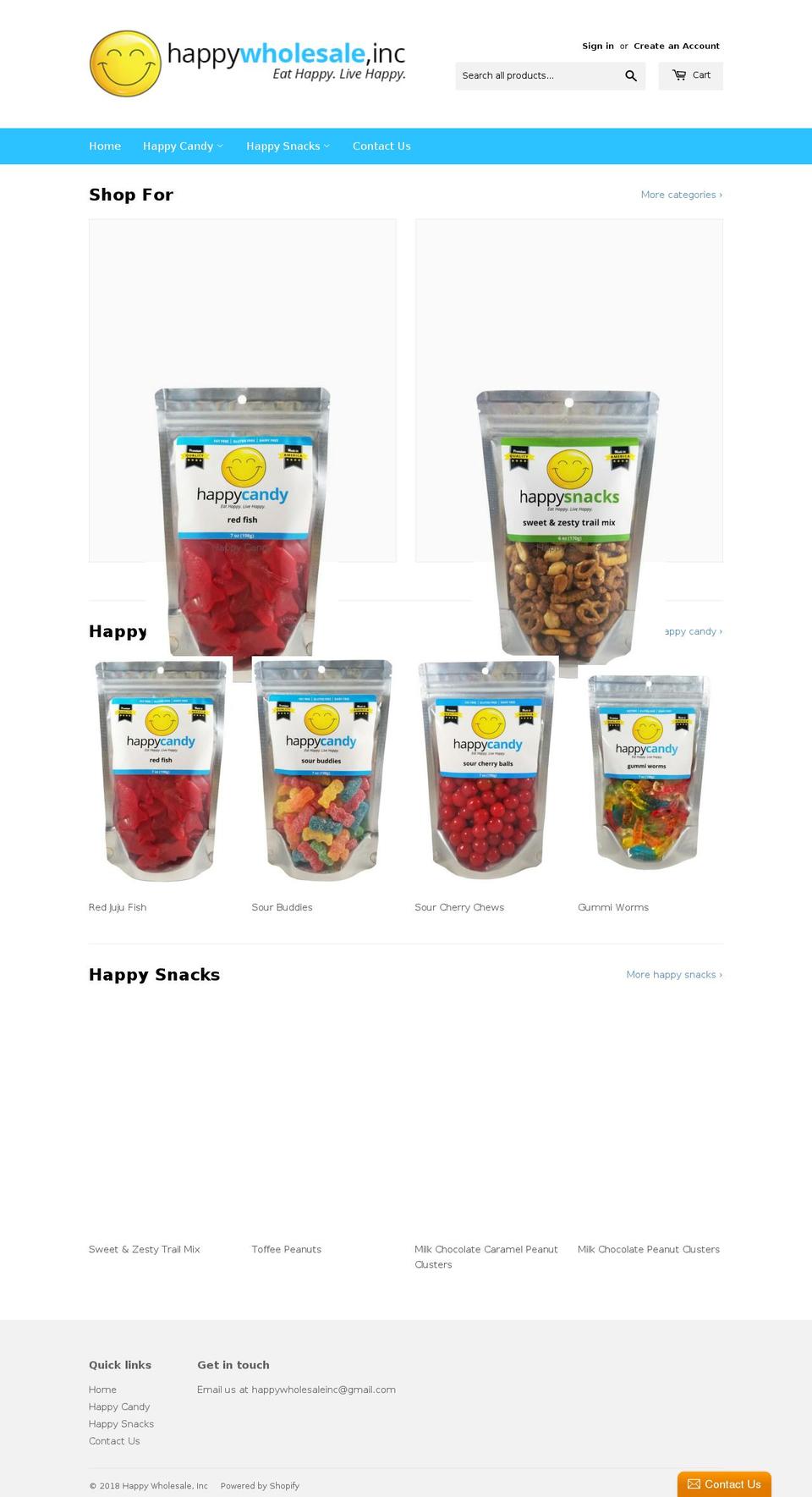 happywholesaleinc.com — Shopify storefront screenshot