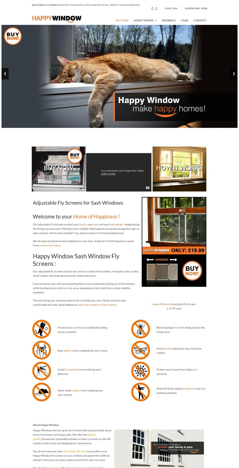 happywindow.co.uk shopify website screenshot