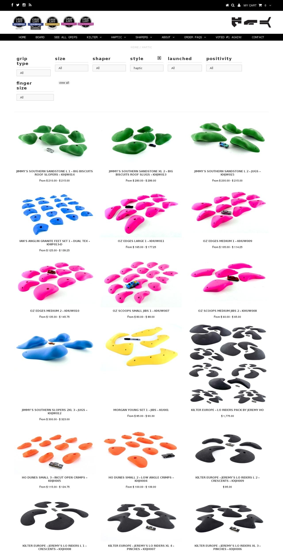 hapticholds.com — Shopify storefront screenshot