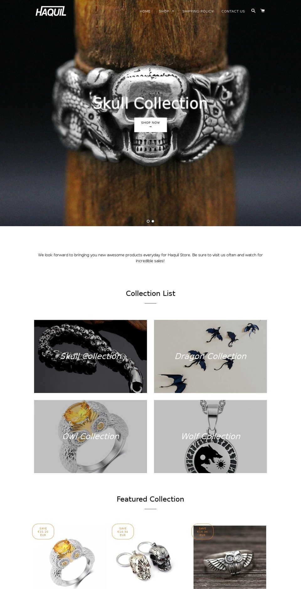 haquil.com shopify website screenshot