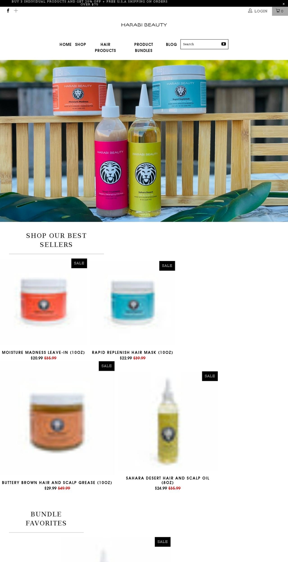 harabibeauty.com shopify website screenshot