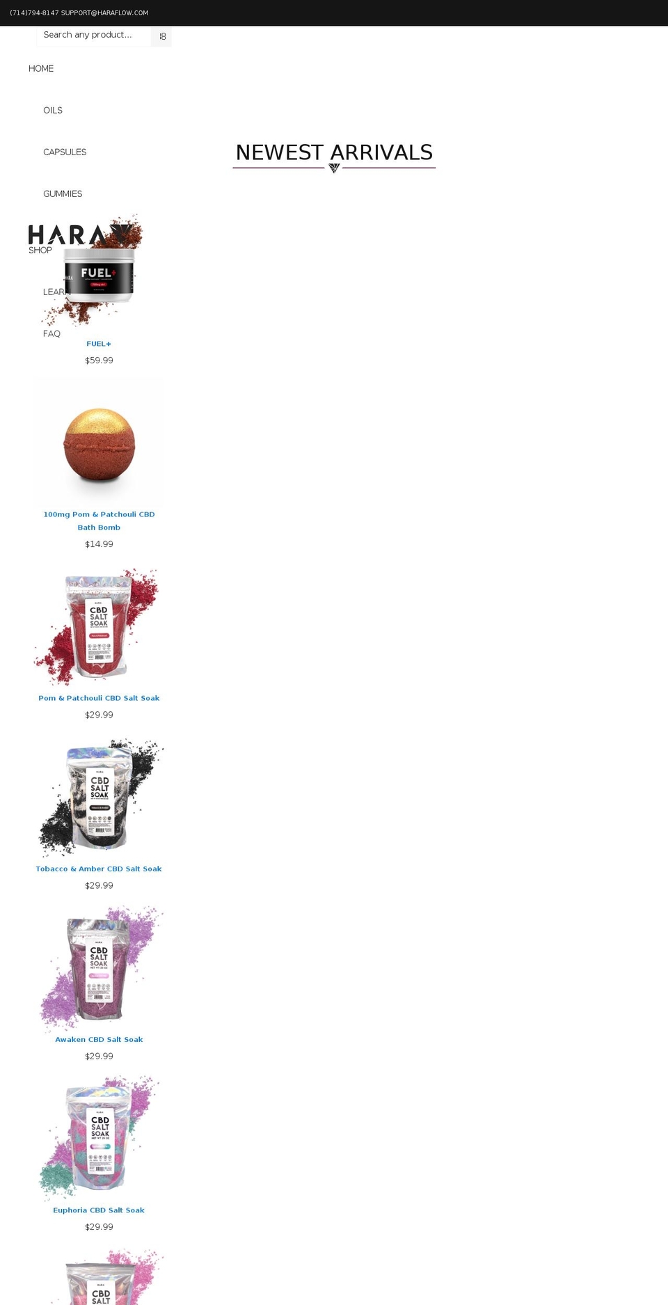 haraflow.com — Shopify storefront screenshot
