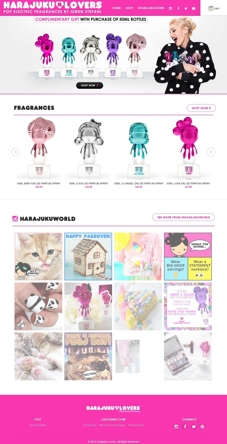 harajuku-lovers.net shopify website screenshot