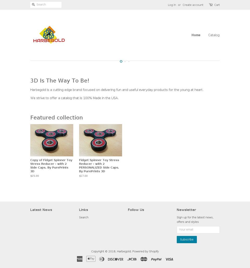 harbegold.com shopify website screenshot