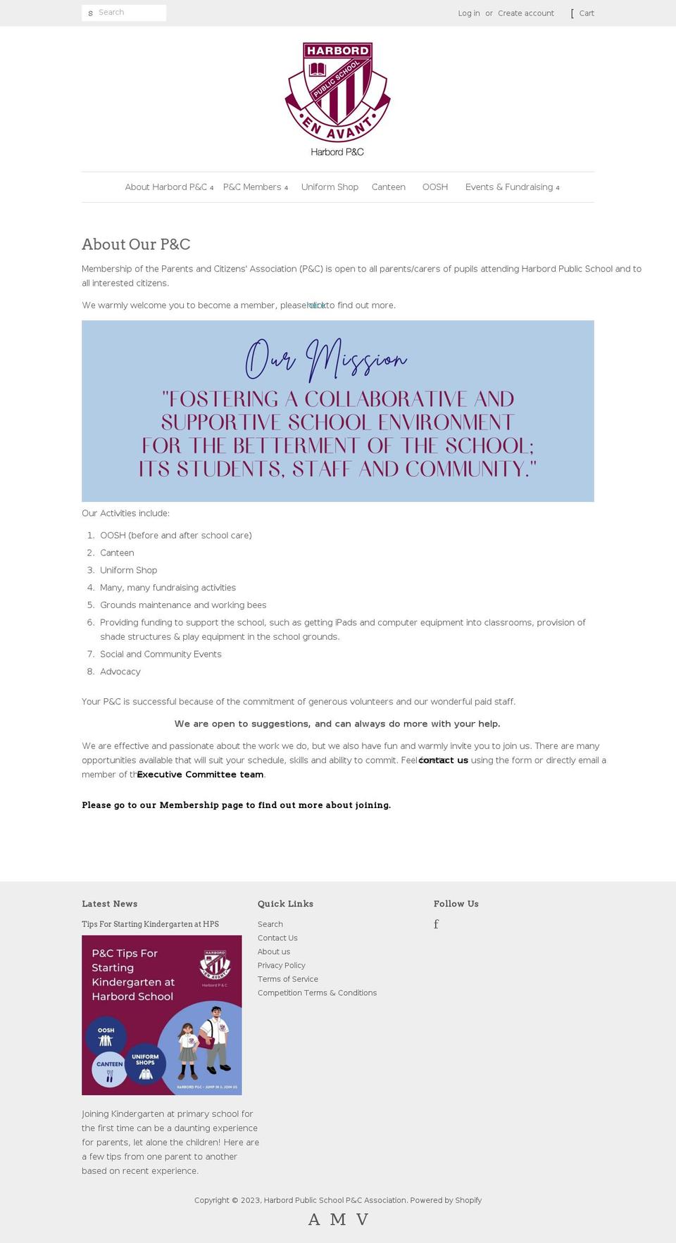 harbordpandc.com.au shopify website screenshot